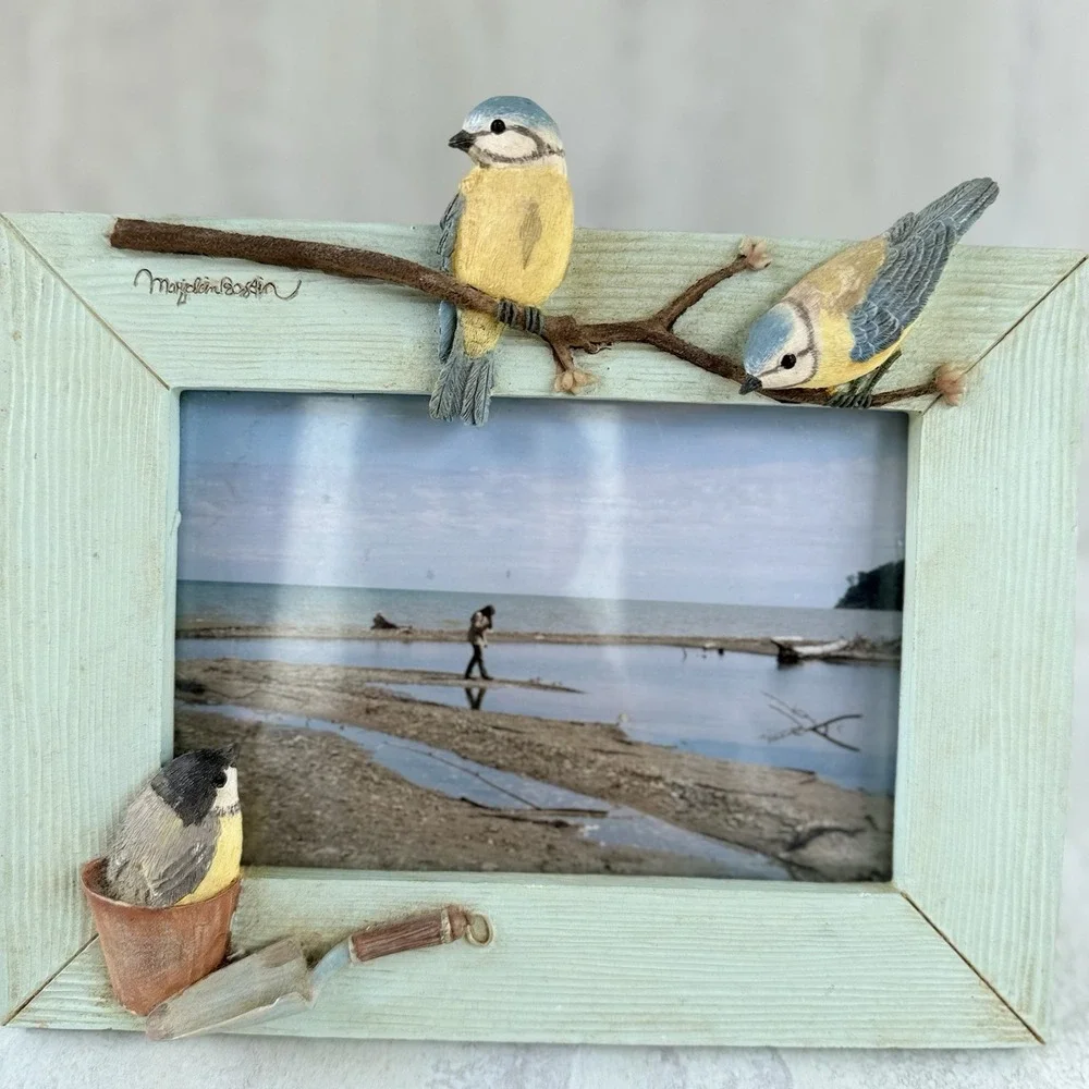 Hallmark Marjolein Bastin Resin Nature's Sketchbook Blue Birds 4x6 Frame #7610
